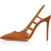 imageFSJ Women Pointy Toe Cutout Slip On Pumps Stilettos High Heel Slingback Gladiator Evening Office Lady Dress Shoes Size 415 USBrown