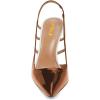 imageFSJ Women Pointy Toe Cutout Slip On Pumps Stilettos High Heel Slingback Gladiator Evening Office Lady Dress Shoes Size 415 USChocolate