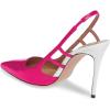 imageFSJ Women Pointy Toe Cutout Slip On Pumps Stilettos High Heel Slingback Gladiator Evening Office Lady Dress Shoes Size 415 USDeep Pink