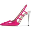 imageFSJ Women Pointy Toe Cutout Slip On Pumps Stilettos High Heel Slingback Gladiator Evening Office Lady Dress Shoes Size 415 USDeep Pink