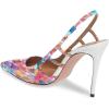 imageFSJ Women Pointy Toe Cutout Slip On Pumps Stilettos High Heel Slingback Gladiator Evening Office Lady Dress Shoes Size 415 USFloral