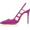 imageFSJ Women Pointy Toe Cutout Slip On Pumps Stilettos High Heel Slingback Gladiator Evening Office Lady Dress Shoes Size 415 USFuchsia