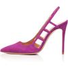 imageFSJ Women Pointy Toe Cutout Slip On Pumps Stilettos High Heel Slingback Gladiator Evening Office Lady Dress Shoes Size 415 USFuchsia
