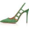 imageFSJ Women Pointy Toe Cutout Slip On Pumps Stilettos High Heel Slingback Gladiator Evening Office Lady Dress Shoes Size 415 USGreen