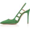 imageFSJ Women Pointy Toe Cutout Slip On Pumps Stilettos High Heel Slingback Gladiator Evening Office Lady Dress Shoes Size 415 USGreen