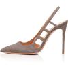 imageFSJ Women Pointy Toe Cutout Slip On Pumps Stilettos High Heel Slingback Gladiator Evening Office Lady Dress Shoes Size 415 USGrey