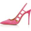 imageFSJ Women Pointy Toe Cutout Slip On Pumps Stilettos High Heel Slingback Gladiator Evening Office Lady Dress Shoes Size 415 USHot Pink