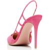imageFSJ Women Pointy Toe Cutout Slip On Pumps Stilettos High Heel Slingback Gladiator Evening Office Lady Dress Shoes Size 415 USHot Pink