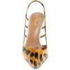 imageFSJ Women Pointy Toe Cutout Slip On Pumps Stilettos High Heel Slingback Gladiator Evening Office Lady Dress Shoes Size 415 USLeopard