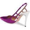 imageFSJ Women Pointy Toe Cutout Slip On Pumps Stilettos High Heel Slingback Gladiator Evening Office Lady Dress Shoes Size 415 USMagenta
