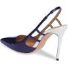 imageFSJ Women Pointy Toe Cutout Slip On Pumps Stilettos High Heel Slingback Gladiator Evening Office Lady Dress Shoes Size 415 USNavy