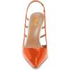 imageFSJ Women Pointy Toe Cutout Slip On Pumps Stilettos High Heel Slingback Gladiator Evening Office Lady Dress Shoes Size 415 USOrange