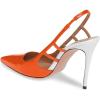 imageFSJ Women Pointy Toe Cutout Slip On Pumps Stilettos High Heel Slingback Gladiator Evening Office Lady Dress Shoes Size 415 USOrange