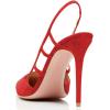 imageFSJ Women Pointy Toe Cutout Slip On Pumps Stilettos High Heel Slingback Gladiator Evening Office Lady Dress Shoes Size 415 USRed