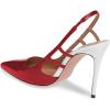 imageFSJ Women Pointy Toe Cutout Slip On Pumps Stilettos High Heel Slingback Gladiator Evening Office Lady Dress Shoes Size 415 USWine Red