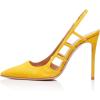 imageFSJ Women Pointy Toe Cutout Slip On Pumps Stilettos High Heel Slingback Gladiator Evening Office Lady Dress Shoes Size 415 USYellow