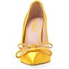 imageFSJ Women Pumps Comfort Bows Clear High Stiletto Crystal Heels Closed Point Toe Slip On Fancy Dance Party Shoes Size 415 M USYellow