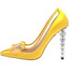 imageFSJ Women Pumps Comfort Bows Clear High Stiletto Crystal Heels Closed Point Toe Slip On Fancy Dance Party Shoes Size 415 M USYellow