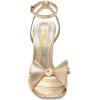 imageFSJ Women Retro Bowknot Chunky High Heel Sandal Open Toe Pearl Studded Ankle Strap Slingback Bead Wedding Bride Dress Pump Size 415 USGold