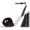 imageFSJ Women Retro Bowknot Chunky High Heel Sandal Open Toe Pearl Studded Ankle Strap Slingback Bead Wedding Bride Dress Pump Size 415 USIvory
