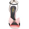 imageFSJ Women Retro Bowknot Chunky High Heel Sandal Open Toe Pearl Studded Ankle Strap Slingback Bead Wedding Bride Dress Pump Size 415 USPink