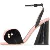 imageFSJ Women Retro Bowknot Chunky High Heel Sandal Open Toe Pearl Studded Ankle Strap Slingback Bead Wedding Bride Dress Pump Size 415 USPink