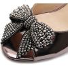imageFSJ Women Rhinestone Bow Low Heel Mule Sandals Peep Toe Crystal Block Heel Slipper Dress Shoes for Comfort Wedding Slides Size 416 USGraypurple Low Heel