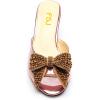 imageFSJ Women Rhinestone Bow Low Heel Mule Sandals Peep Toe Crystal Block Heel Slipper Dress Shoes for Comfort Wedding Slides Size 416 USPink Mauve Low Heel