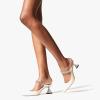 imageFSJ Women Rhinestone Cone Low Heel Mules Closed Pointed Toe One Strap Sandals Slip On Backless Bridal Party Dress Shoes Size 415 USBeige