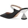 imageFSJ Women Rhinestone Cone Low Heel Mules Closed Pointed Toe One Strap Sandals Slip On Backless Bridal Party Dress Shoes Size 415 USBlack 1