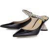 imageFSJ Women Rhinestone Cone Low Heel Mules Closed Pointed Toe One Strap Sandals Slip On Backless Bridal Party Dress Shoes Size 415 USBlack