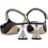 imageFSJ Women Rhinestone Cone Low Heel Mules Closed Pointed Toe One Strap Sandals Slip On Backless Bridal Party Dress Shoes Size 415 USBlack