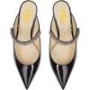 imageFSJ Women Rhinestone Cone Low Heel Mules Closed Pointed Toe One Strap Sandals Slip On Backless Bridal Party Dress Shoes Size 415 USBlack