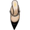 imageFSJ Women Rhinestone Cone Low Heel Mules Closed Pointed Toe One Strap Sandals Slip On Backless Bridal Party Dress Shoes Size 415 USBlack Embossing