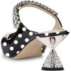 imageFSJ Women Rhinestone Cone Low Heel Mules Closed Pointed Toe One Strap Sandals Slip On Backless Bridal Party Dress Shoes Size 415 USBlack Polka Dot