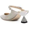 imageFSJ Women Rhinestone Cone Low Heel Mules Closed Pointed Toe One Strap Sandals Slip On Backless Bridal Party Dress Shoes Size 415 USGold Checked