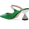 imageFSJ Women Rhinestone Cone Low Heel Mules Closed Pointed Toe One Strap Sandals Slip On Backless Bridal Party Dress Shoes Size 415 USGreen Lustrous Leather