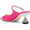 imageFSJ Women Rhinestone Cone Low Heel Mules Closed Pointed Toe One Strap Sandals Slip On Backless Bridal Party Dress Shoes Size 415 USHot Pink Embossing