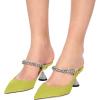 imageFSJ Women Rhinestone Cone Low Heel Mules Closed Pointed Toe One Strap Sandals Slip On Backless Bridal Party Dress Shoes Size 415 USKelly