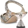 imageFSJ Women Rhinestone Cone Low Heel Mules Closed Pointed Toe One Strap Sandals Slip On Backless Bridal Party Dress Shoes Size 415 USMarble