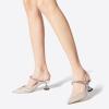 imageFSJ Women Rhinestone Cone Low Heel Mules Closed Pointed Toe One Strap Sandals Slip On Backless Bridal Party Dress Shoes Size 415 USMesh