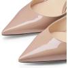 imageFSJ Women Rhinestone Cone Low Heel Mules Closed Pointed Toe One Strap Sandals Slip On Backless Bridal Party Dress Shoes Size 415 USNude