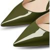 imageFSJ Women Rhinestone Cone Low Heel Mules Closed Pointed Toe One Strap Sandals Slip On Backless Bridal Party Dress Shoes Size 415 USOlive