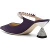 imageFSJ Women Rhinestone Cone Low Heel Mules Closed Pointed Toe One Strap Sandals Slip On Backless Bridal Party Dress Shoes Size 415 USPetunia