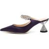 imageFSJ Women Rhinestone Cone Low Heel Mules Closed Pointed Toe One Strap Sandals Slip On Backless Bridal Party Dress Shoes Size 415 USPetunia