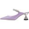 imageFSJ Women Rhinestone Cone Low Heel Mules Closed Pointed Toe One Strap Sandals Slip On Backless Bridal Party Dress Shoes Size 415 USPurple