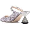 imageFSJ Women Rhinestone Cone Low Heel Mules Closed Pointed Toe One Strap Sandals Slip On Backless Bridal Party Dress Shoes Size 415 USPurple Glitter
