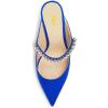 imageFSJ Women Rhinestone Cone Low Heel Mules Closed Pointed Toe One Strap Sandals Slip On Backless Bridal Party Dress Shoes Size 415 USRoyalblue