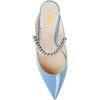 imageFSJ Women Rhinestone Cone Low Heel Mules Closed Pointed Toe One Strap Sandals Slip On Backless Bridal Party Dress Shoes Size 415 USSky Blue
