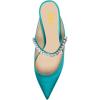 imageFSJ Women Rhinestone Cone Low Heel Mules Closed Pointed Toe One Strap Sandals Slip On Backless Bridal Party Dress Shoes Size 415 USTurquoise